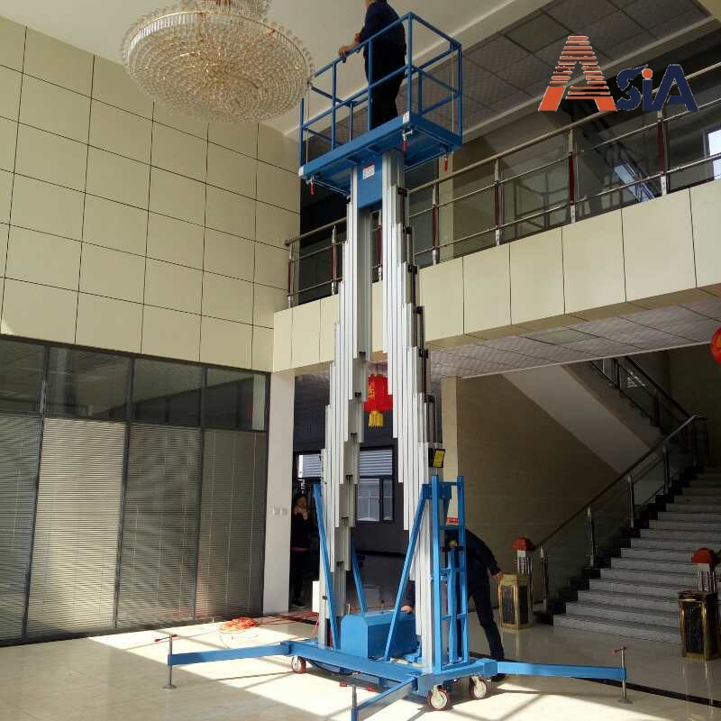 thang máy nâng điện thủy lực 14m giúp nâng người lên cao an toàn, hiệu quả