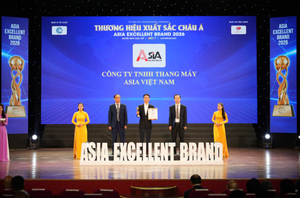Thang máy Asia xuất sắc nhận giải Thương hiệu suất sắc Châu Á năm 2026