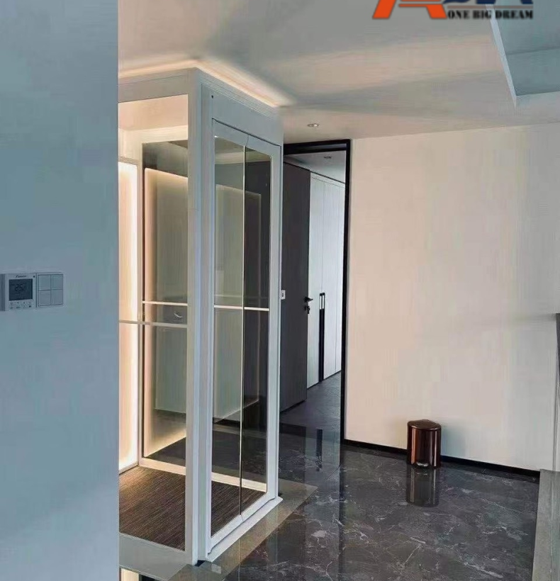Thang máy thuỷ lực cabin bao kính