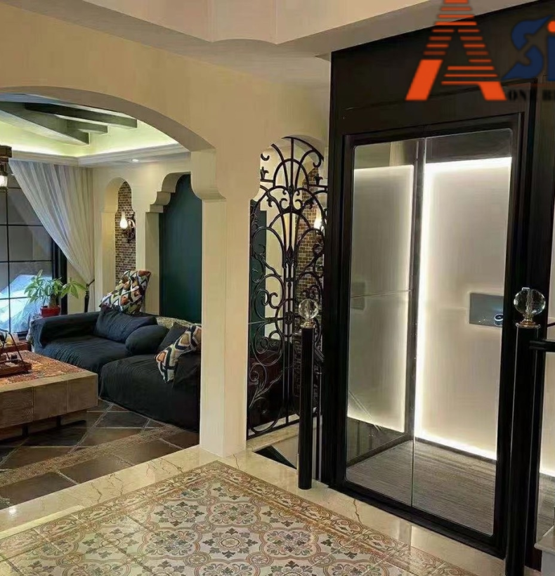 Thang máy thuỷ lực cabin bao kính