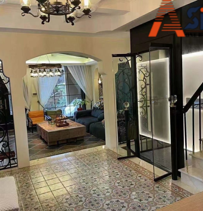 Thang máy thuỷ lực cabin bao kính