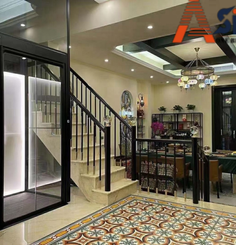 Thang máy thuỷ lực cabin bao kính