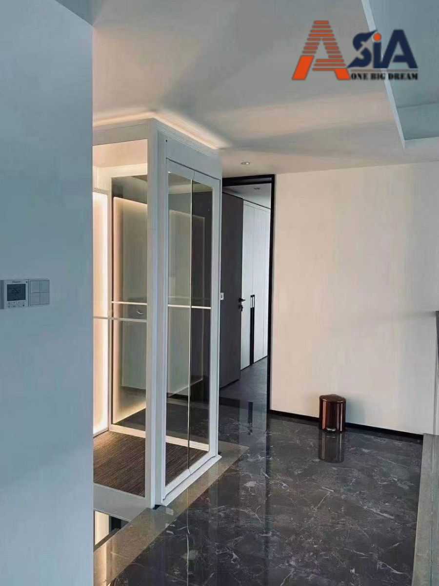 thang máy cabin kính panorama 360 độ cho biệt thự hiện đại