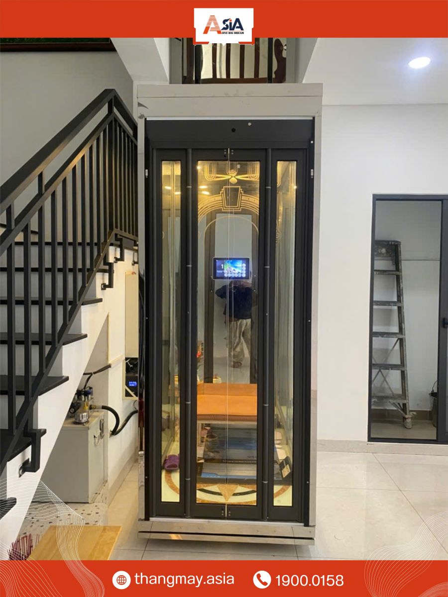 thang máy thủy lực giá rẻ vận hành êm ái trong nhà ở