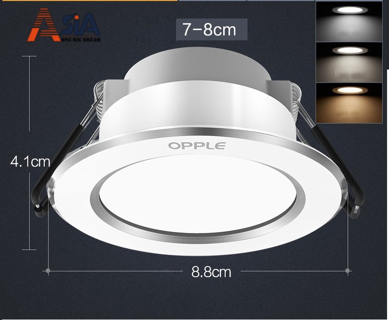 Sản phẩm đèn LED trần Opple kích thước 7-8 cm