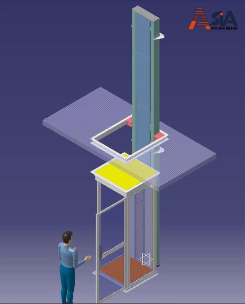 Hình ảnh mô phỏng công trình lắp đặt thang máy