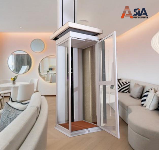 thang máy khung nhôm trắng chuyên dụng Asia thiết kế tinh tế, nhỏ gọn