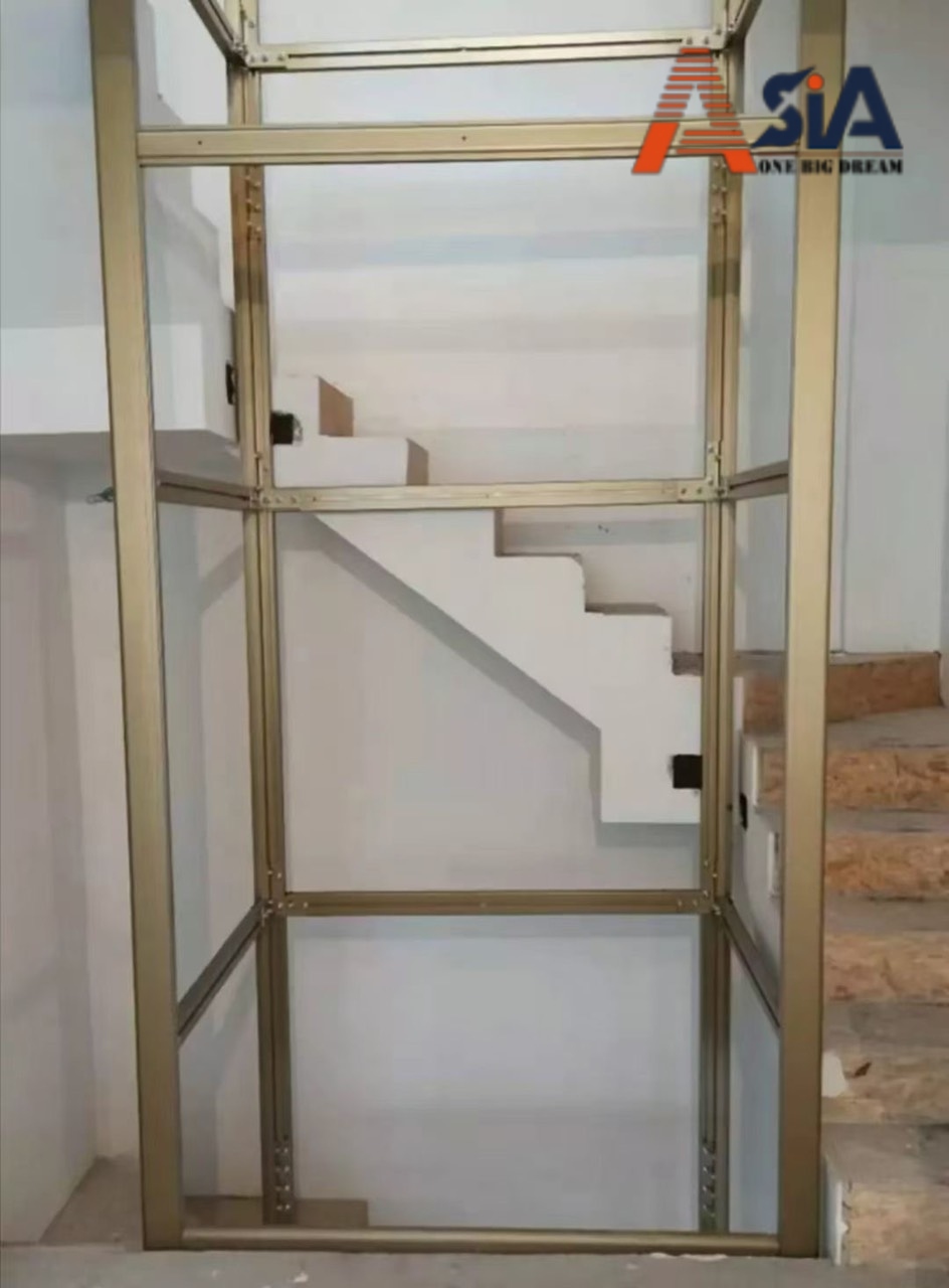 Hình ảnh khung thang máy nối giữa các tầng